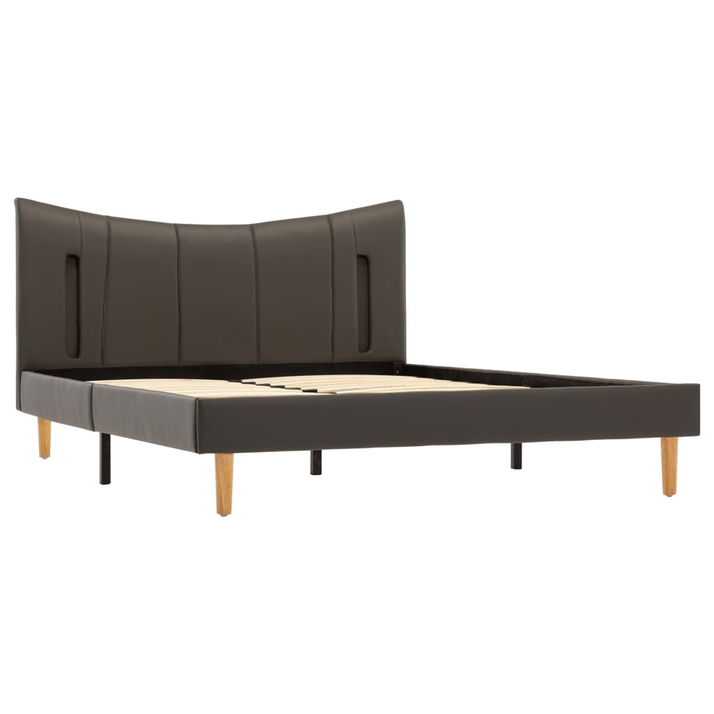 

vidaXL Bedframe met LED kunstleer antraciet 120x200 cm