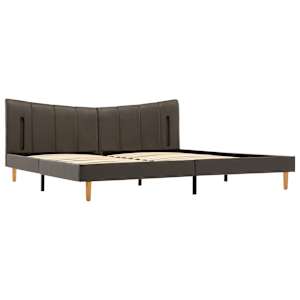 vidaXL Lovos rėmas su LED, antracito spalvos, 160x200cm, dirbtinė oda