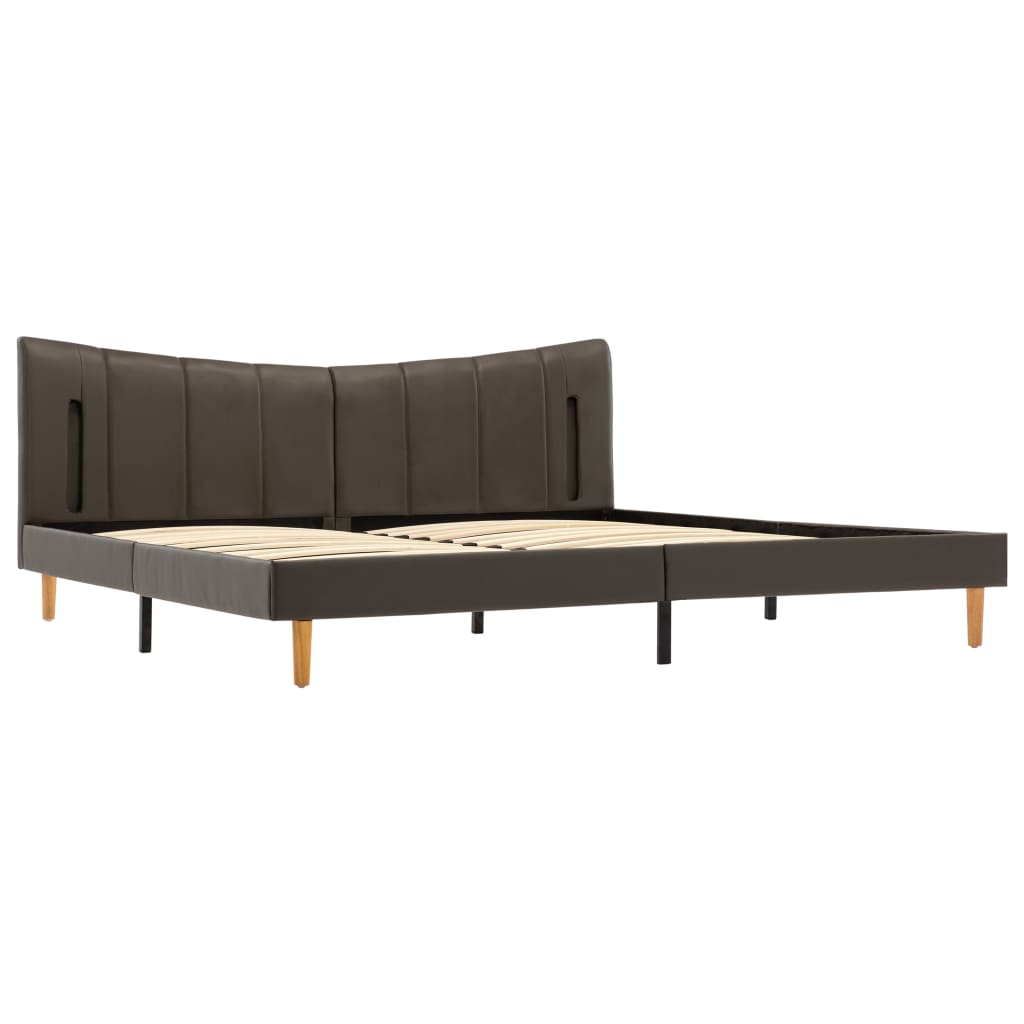 

vidaXL Bedframe met LED kunstleer antraciet 180x200 cm