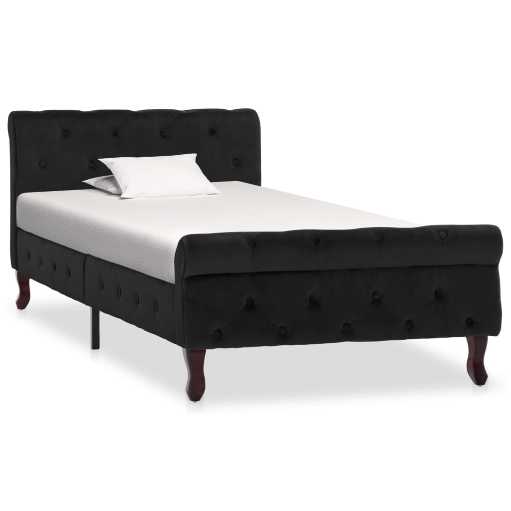 vidaXL Cadru de pat, negru, 90 x 200 cm, catifea vidaXL