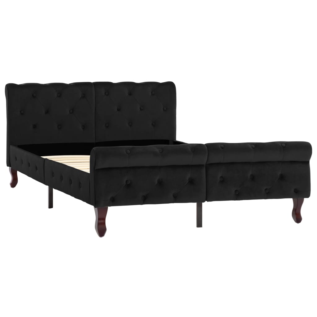 vidaXL Bedframe fluweel zwart 120x200 cm afbeelding