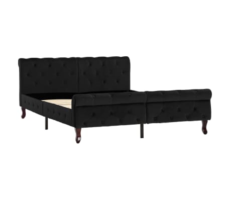 vidaXL ベッドフレーム ブラック ベルベット製 140x200cm