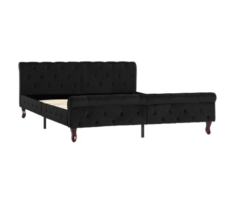 vidaXL Cadre de lit sans matelas noir velours 160x200 cm