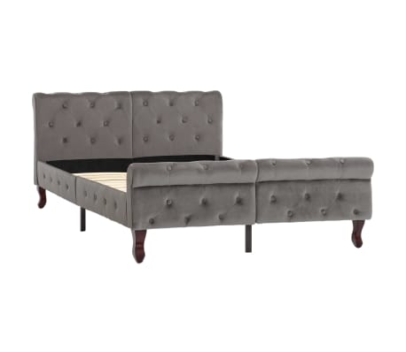 vidaXL Cadru de pat, gri, 120 x 200 cm, catifea