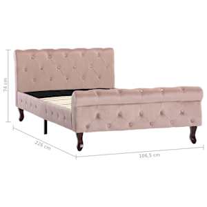 Rám postele růžový samet 100 x 200 cm - obrázek 7