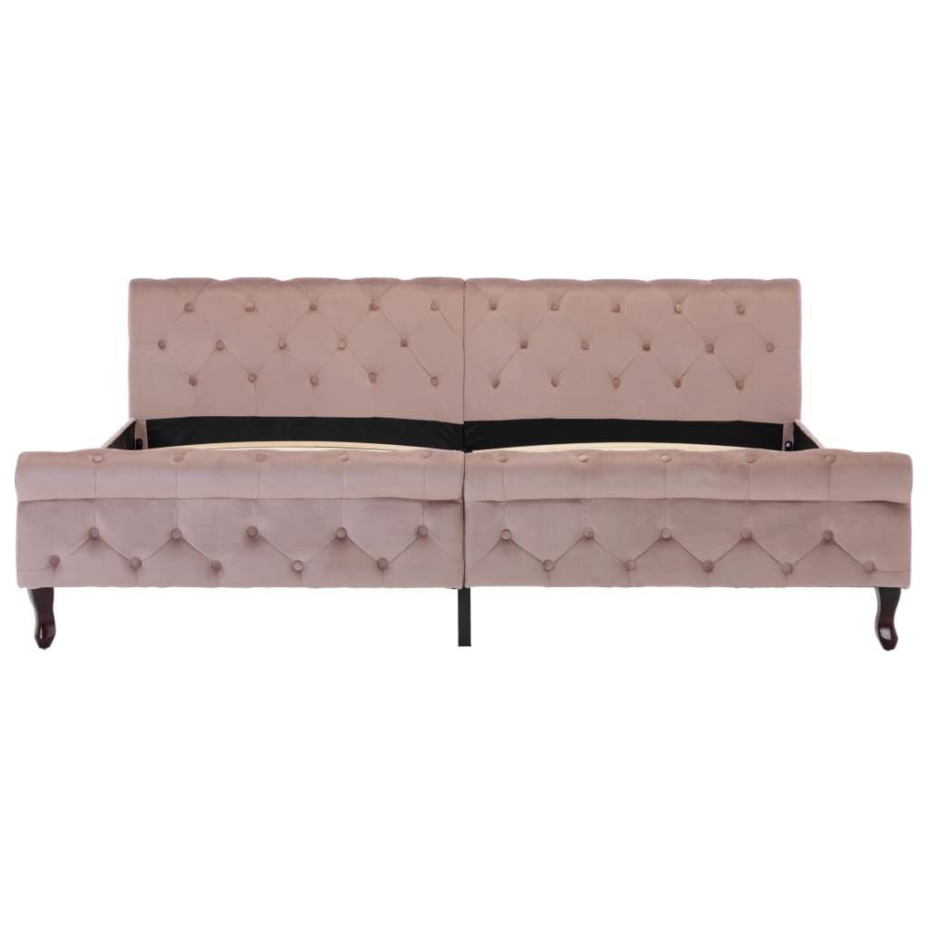 Thumbnail - vidaXL Bettgestell Rosa Samt 200 x 200 cm