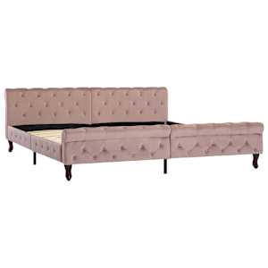 Rám postele růžový samet 200 x 200 cm - obrázek 2