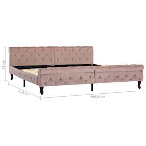 Rám postele růžový samet 200 x 200 cm - obrázek 7