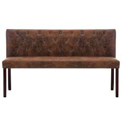 vidaXL Banc 148,5 cm Marron Similicuir daim