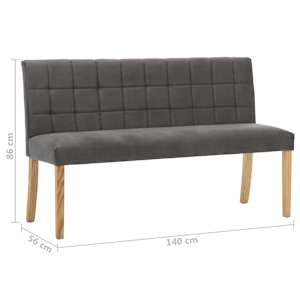 Lavice 140 cm šedá samet - obrázek 7