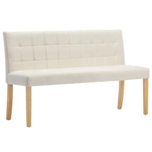 Lavice 140 cm krémová samet - obrázek 2
