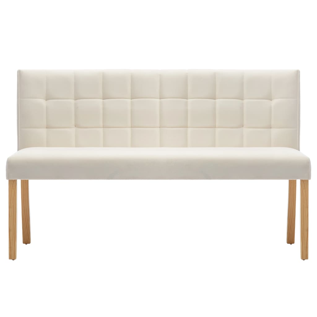vidaXL krémszínű bársony pad 140 cm