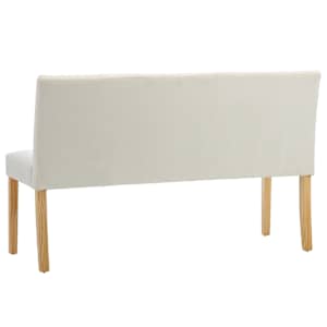 Lavice 140 cm krémová samet - obrázek 5