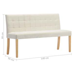 Lavice 140 cm krémová samet - obrázek 7
