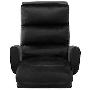 vidaXL Ant grindų pastatoma sofa-lova su porankiais, juoda, audinys