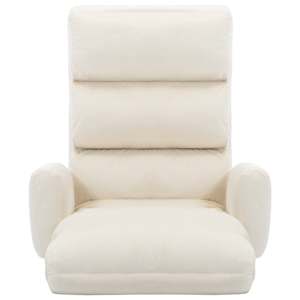 vidaXL Ant grindų pastatoma sofa-lova su porankiais, kreminė, audinys