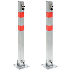 vidaXL Parkeringsstolper med l&aring;ser 2 stk