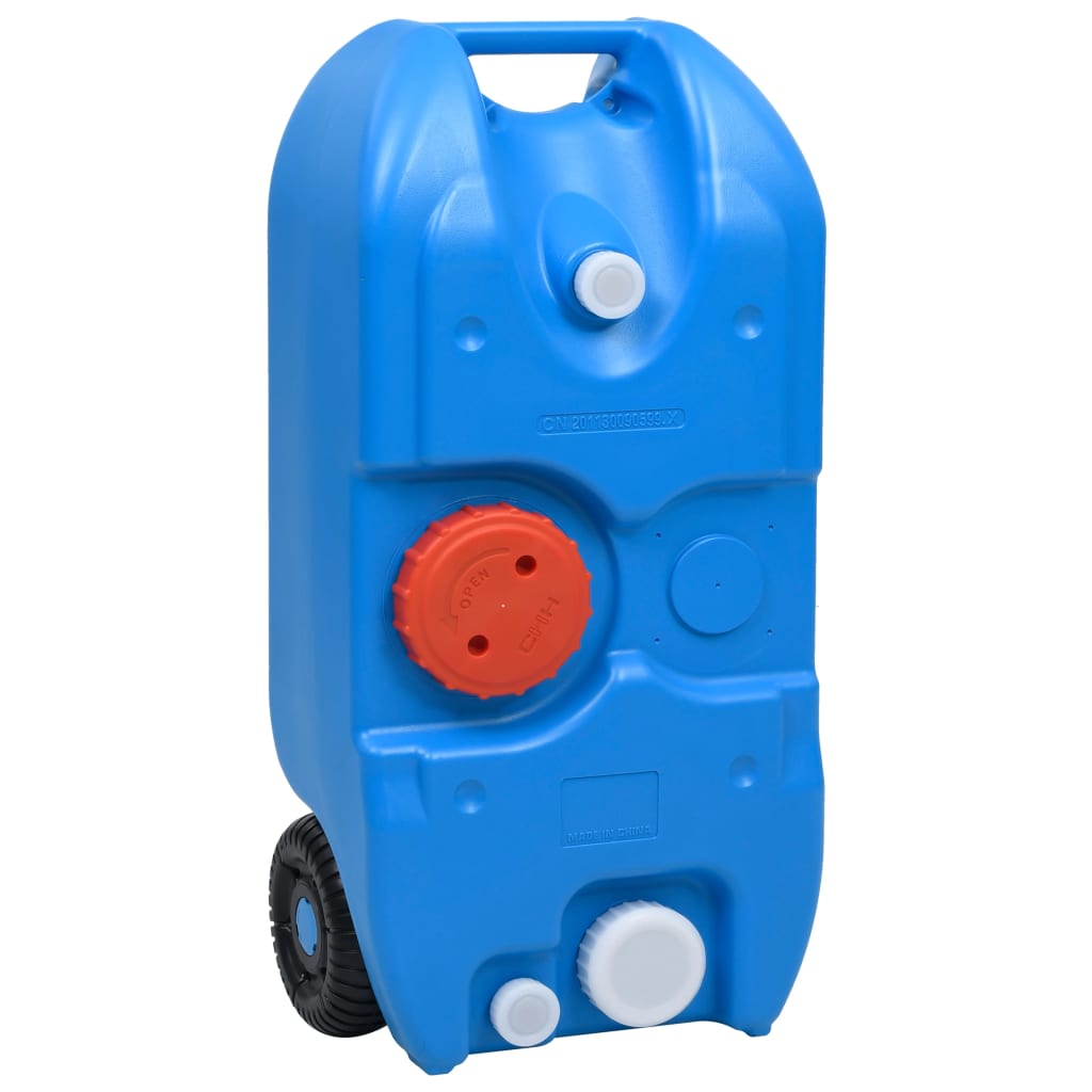 vidaXL Rezervor de apă cu roți pentru camping, albastru, 40 L vidaXL