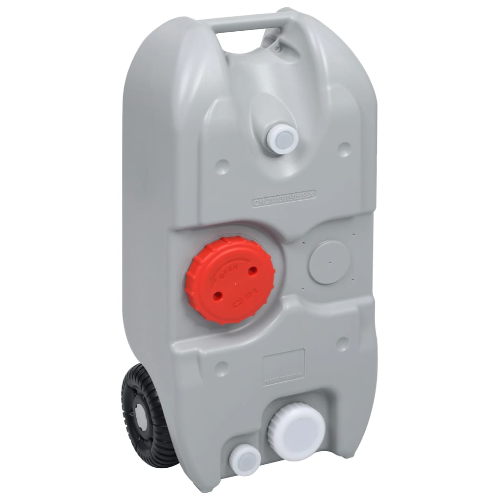 vidaXL Vanntank med hjul for camping 40 L grå