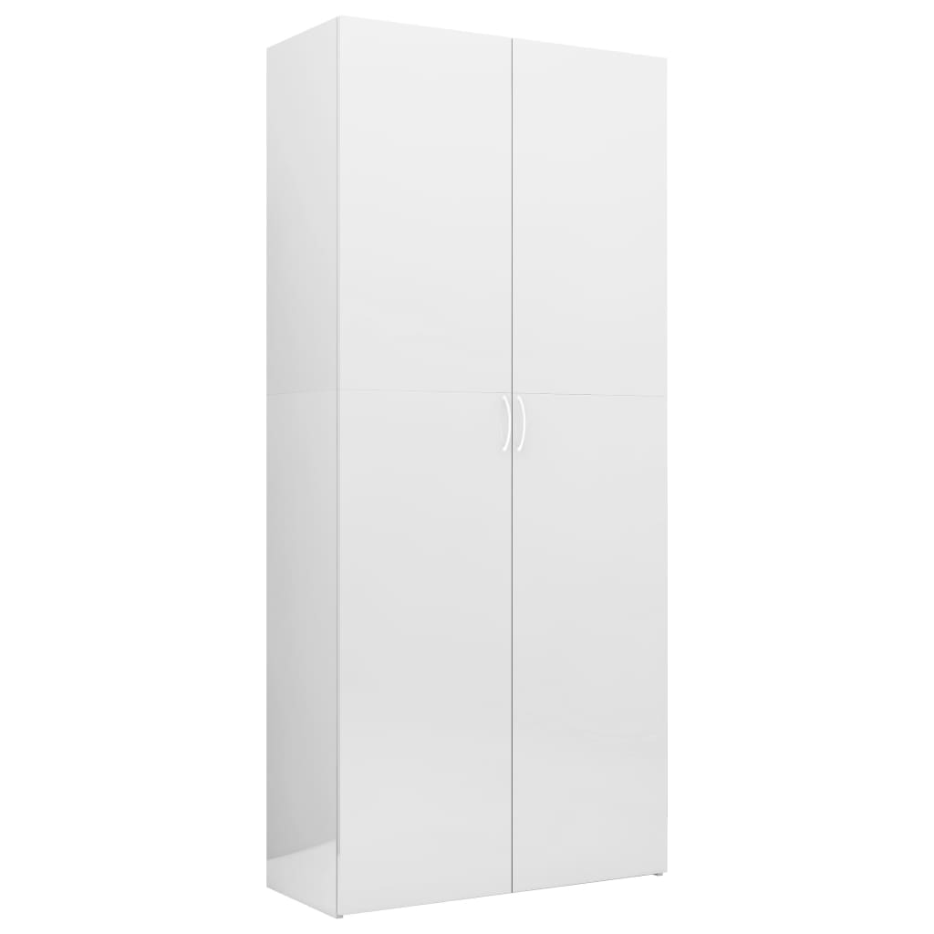 

vidaXL Storage Cabinet High Gloss White 31.5"x14"x70.9" Engineered Wood