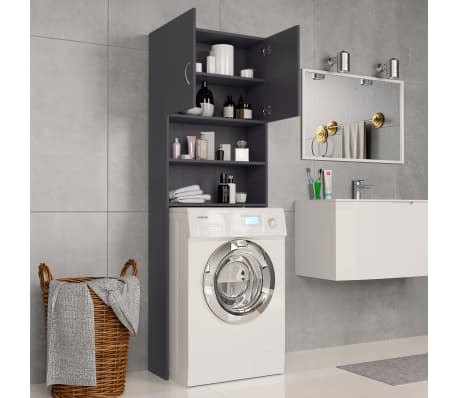 vidaXL Washing Machine Cabinet Grey 64x25.5x190 cm Engineered Wood