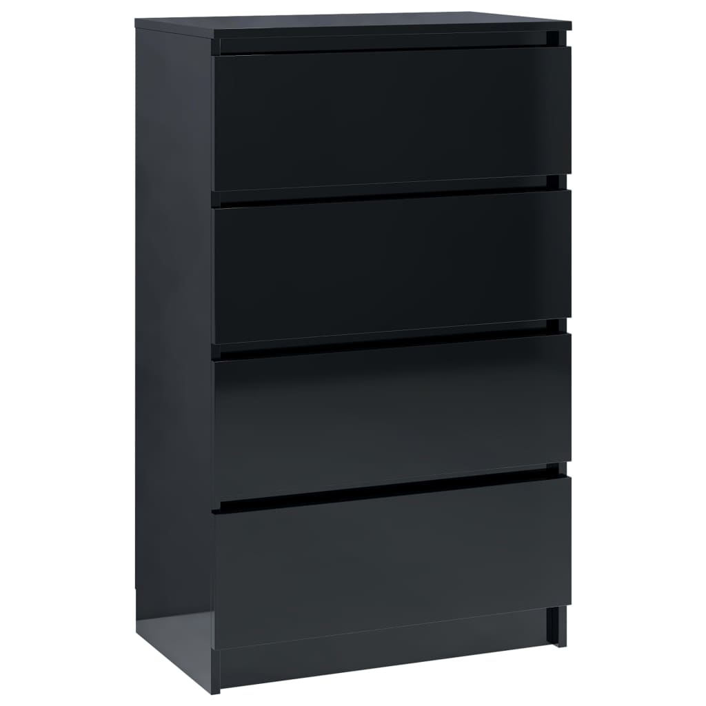 

vidaXL Sideboard High Gloss Black 23.6"x13.8"x38.8" Engineered Wood