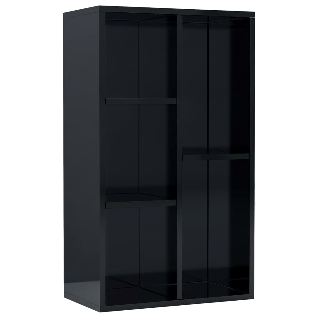 

vidaXL Book Cabinet/Sideboard High Gloss Black 17.7"x9.8"x31.5" Chipboard
