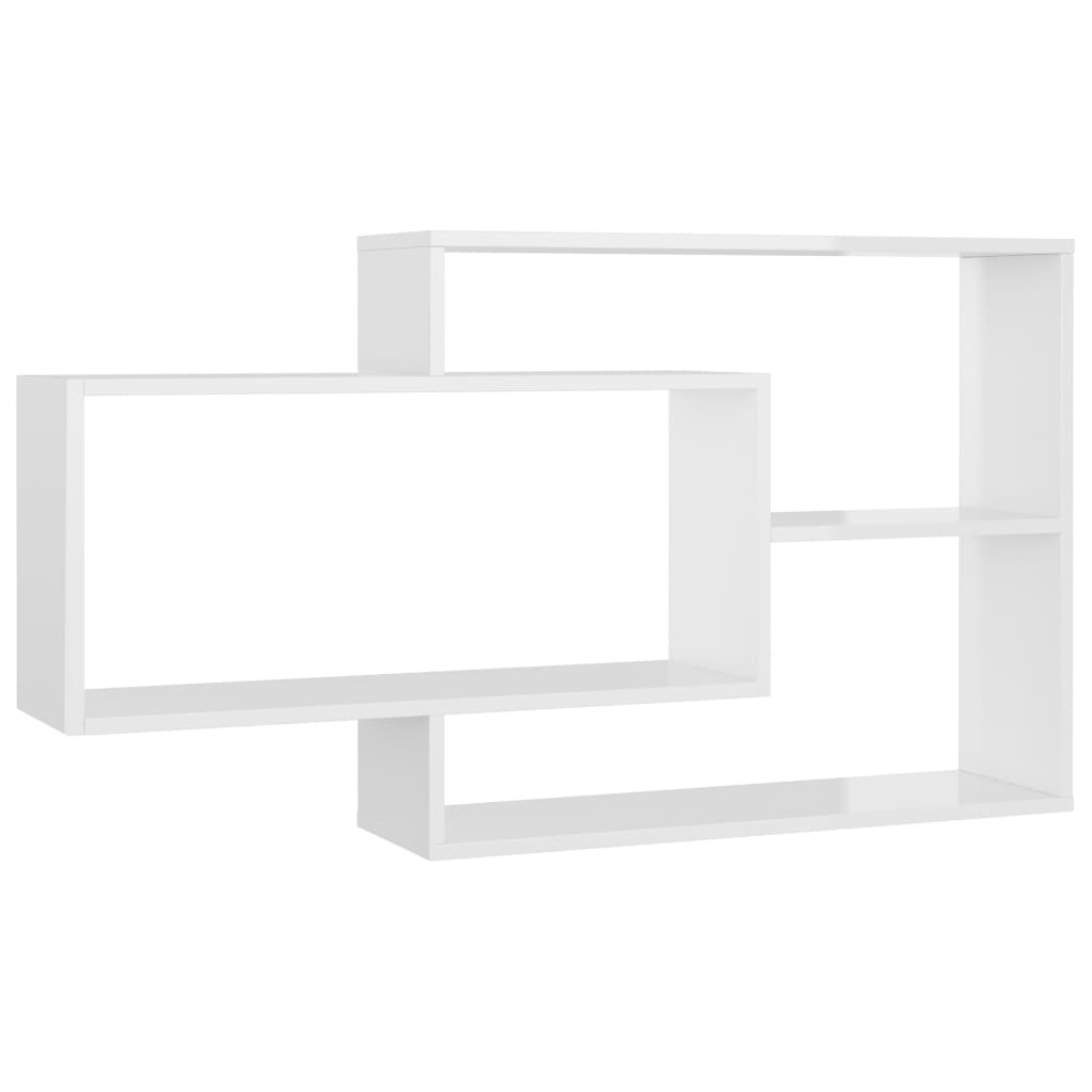 

vidaXL Wall Shelves High Gloss White 40.9"x7.9"x23" Chipboard