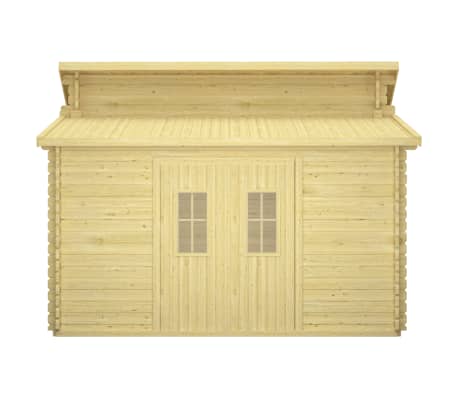 vidaXL tr&aelig;skur med gulv 44 mm 415x415x322,1 cm massivt fyrretr&aelig;