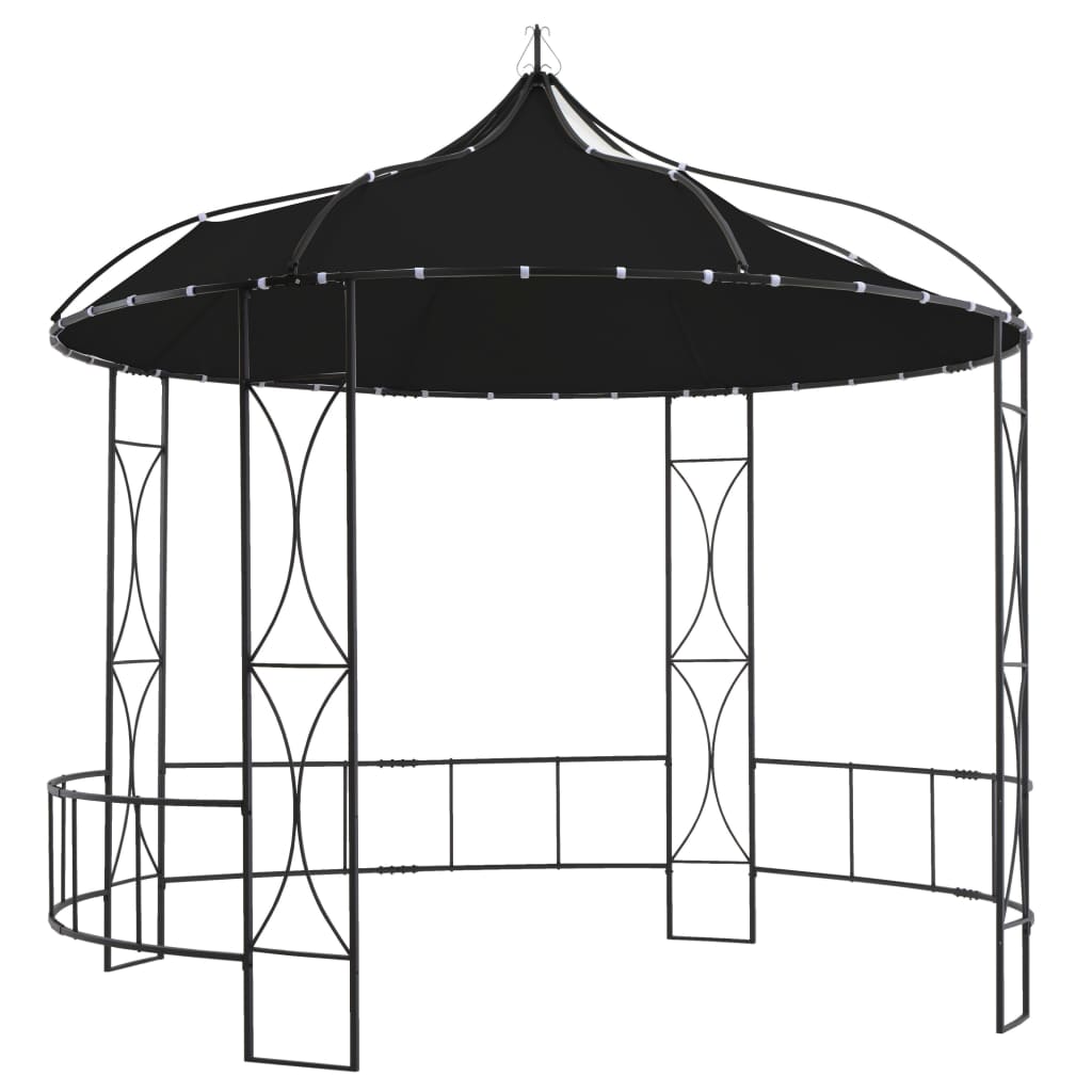 vidaXL antracitsz&uuml;rke kerek pavilon 300 x 290 cm