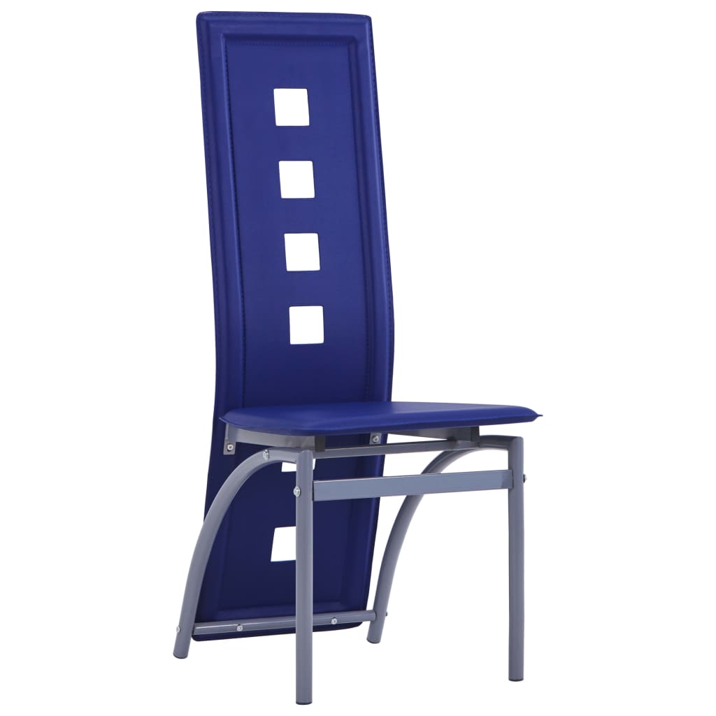 

vidaXL Eetkamerstoelen 6 st kunstleer blauw