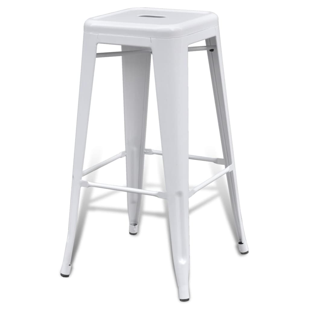 vidaXL Barové stoličky 6 ks bílé ocel