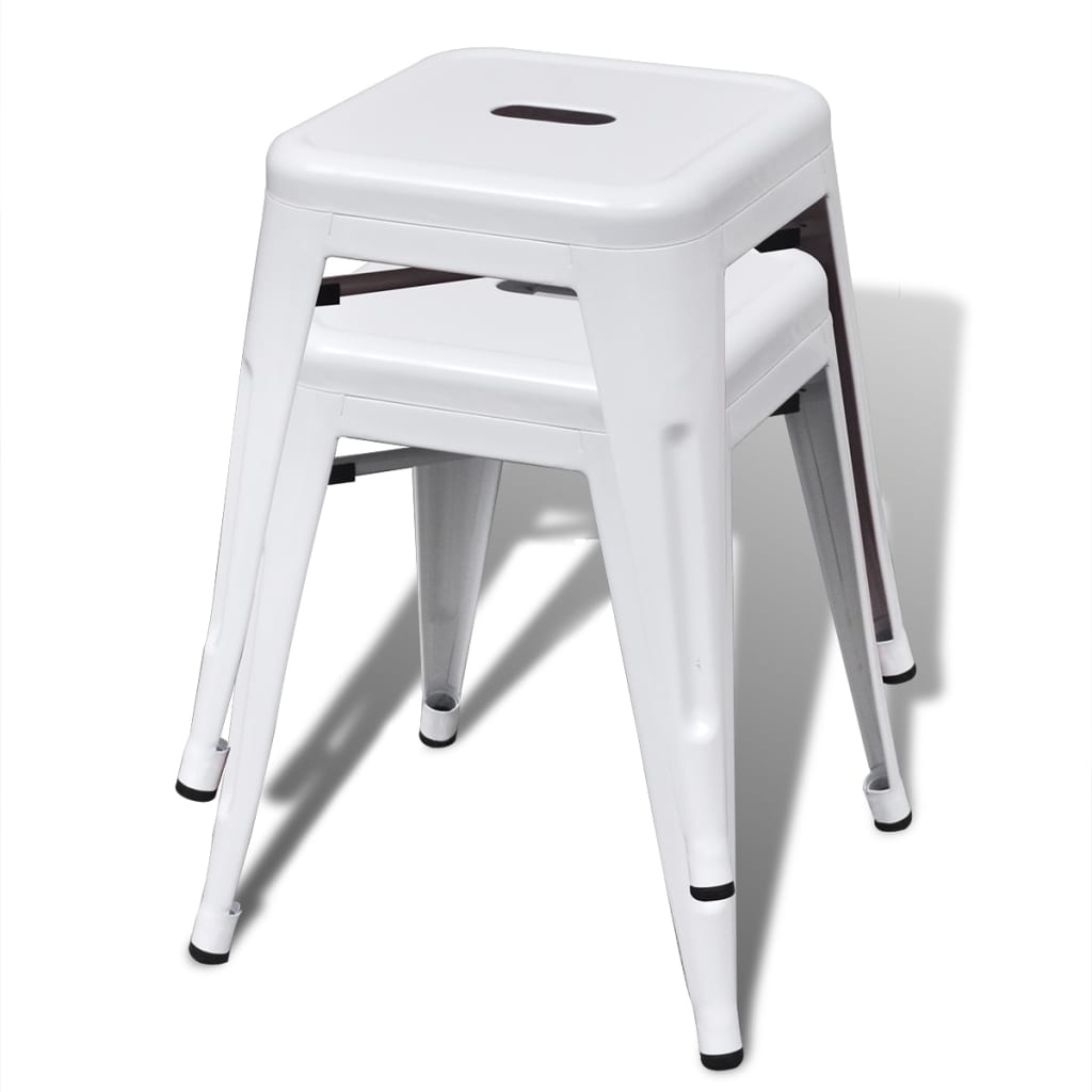 vidaXL Stohovatelné stoličky 4 ks bílé ocel
