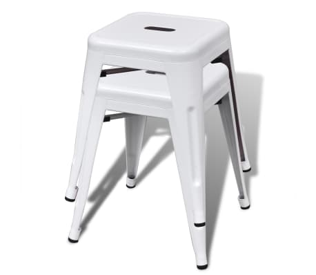vidaXL Stohovatelné stoličky 4 ks bílé ocel