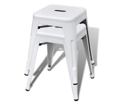 vidaXL Stohovatelné stoličky 6 ks bílé ocel