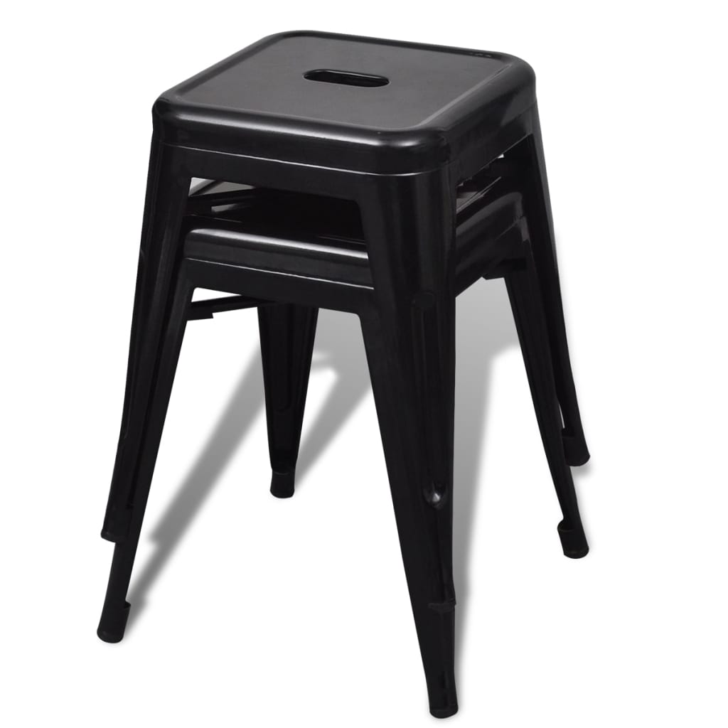 vidaXL Stohovatelné stoličky 4 ks černé ocel