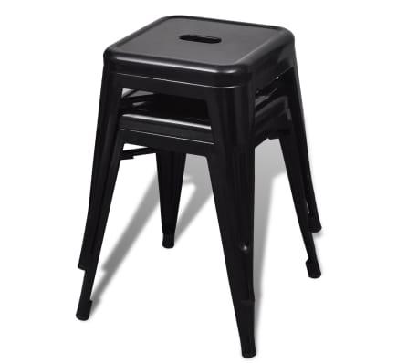 vidaXL Stohovatelné stoličky 4 ks černé ocel