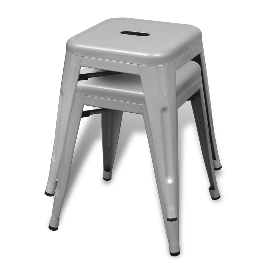 vidaXL Stohovatelné stoličky 6 ks šedé ocel