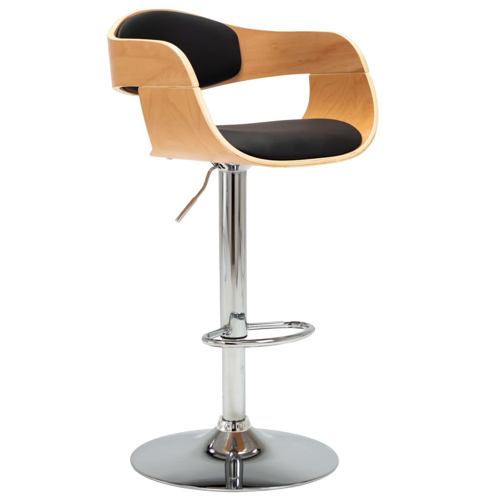 vidaXL Barové židle 2 ks černé ohýbané dřevo a umělá kůže