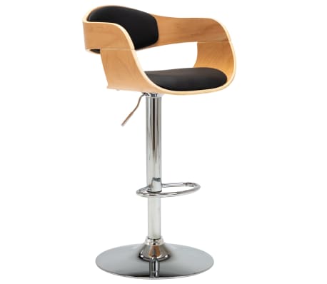 vidaXL Barové židle 2 ks černé ohýbané dřevo a umělá kůže