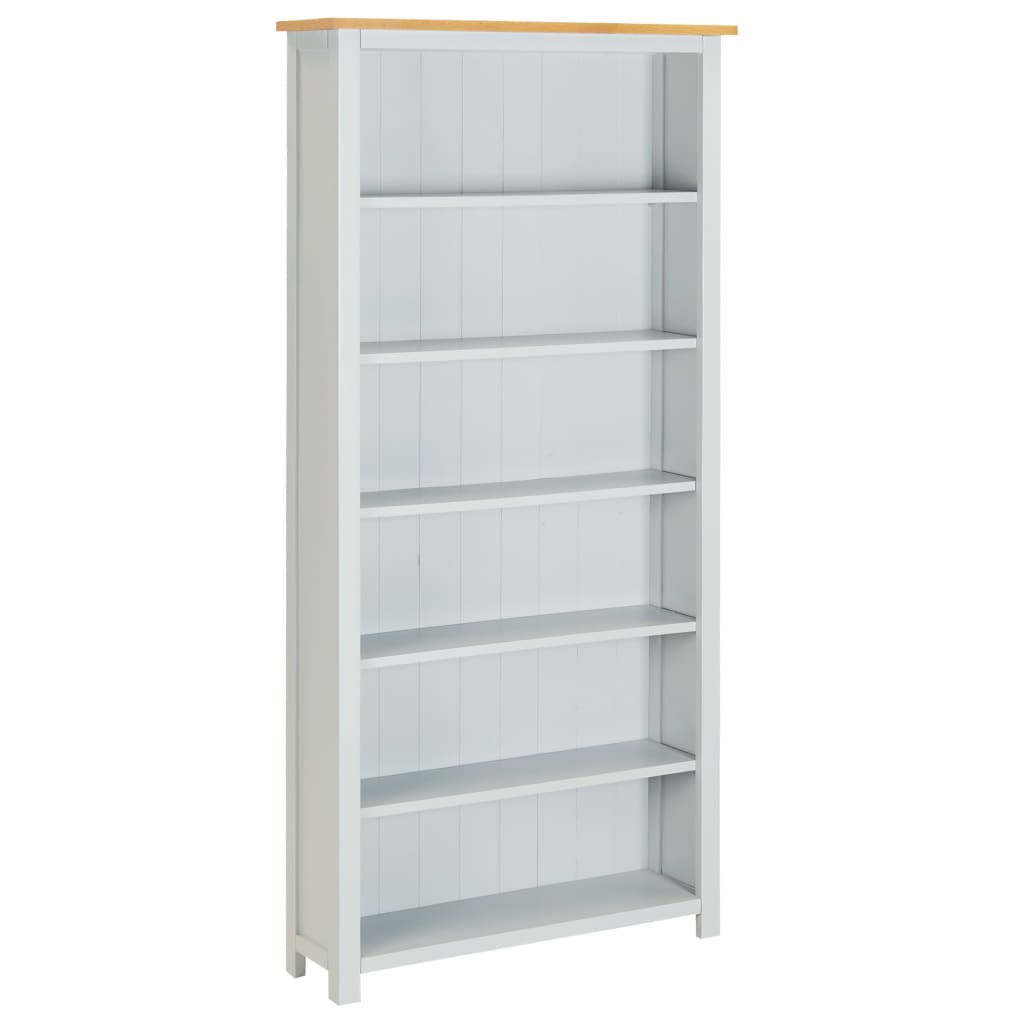 6-Tier Bookcase 80×22,5×170 cm Solid Oak Wood