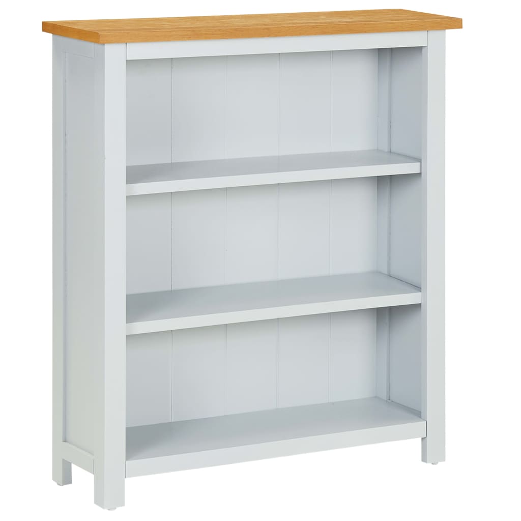 3-Tier Bookcase 72×22.5×82 cm Solid Oak Wood