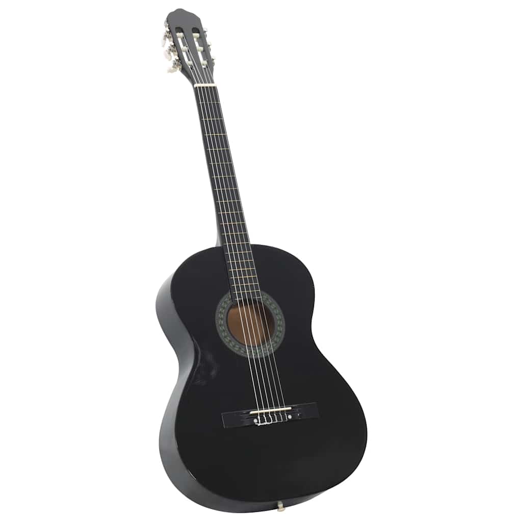 vidaXL Klasická gitara pre začiatočníkov čierna 4/4 39" lipové drevo