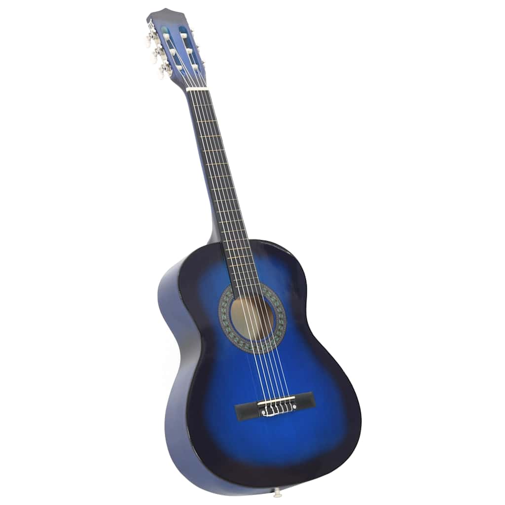 vidaXL 8-dielna klasická gitarová sada pre začiatočníkov modrá 3/4 36"