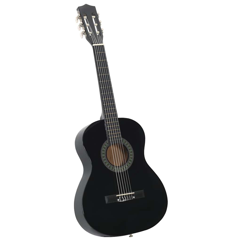 vidaXL Klasická gitara pre začiatočníkov a deti čierna 3/4 39"