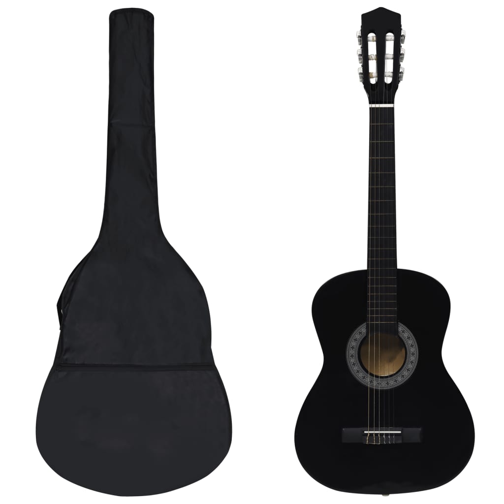 8-tlg. Klassikgitarren-Set für Anfänger Schwarz 3/4 36