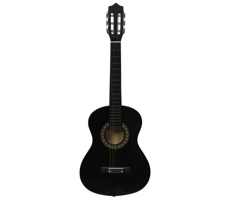 vidaXL Classical Guitar for Beginner and Kids Black 1/2 34"