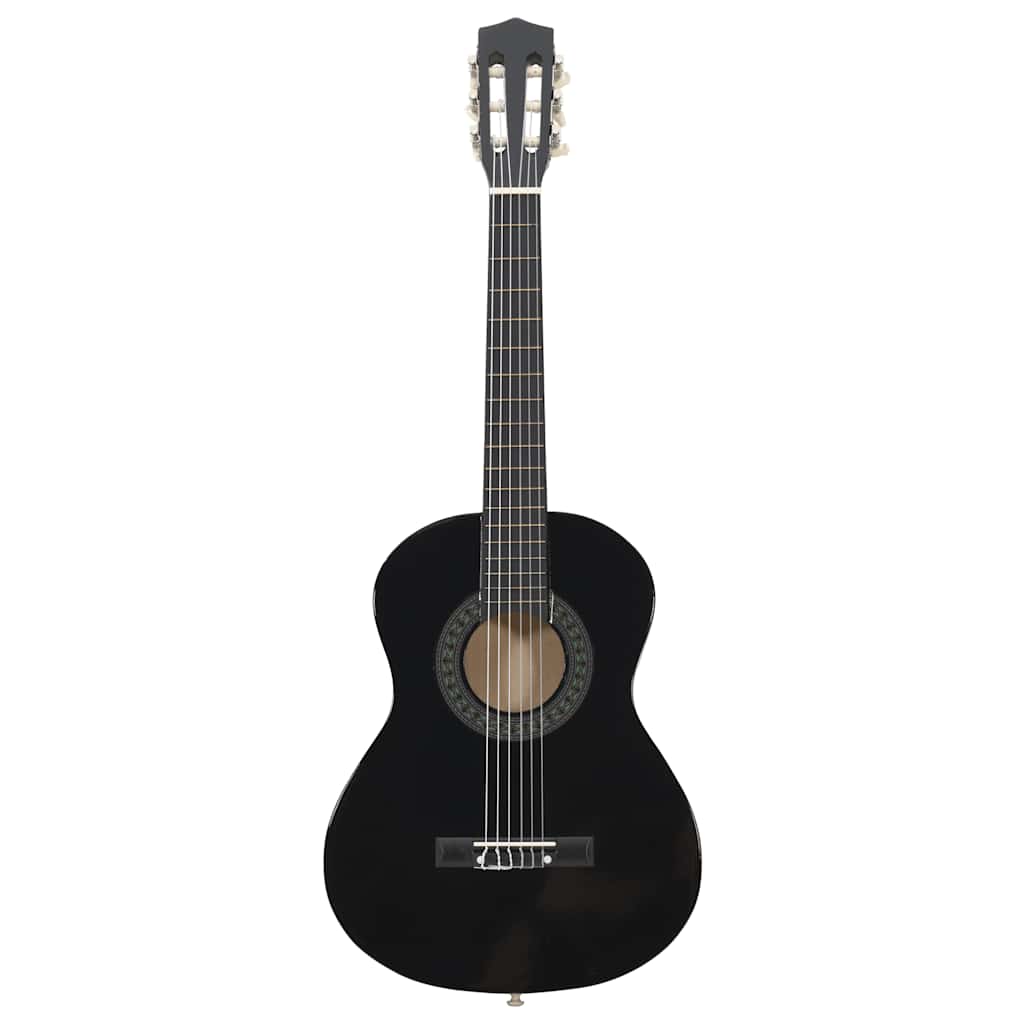 Alternativ bild 2 för VidaXl Klassisk Gitarr För Nybörjare 8 Delar Svart 1/2 34"
