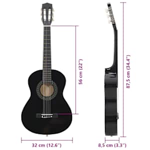 8dílný set klasická kytara pro začátečníky černá 1/2 34'' - obrázek 11