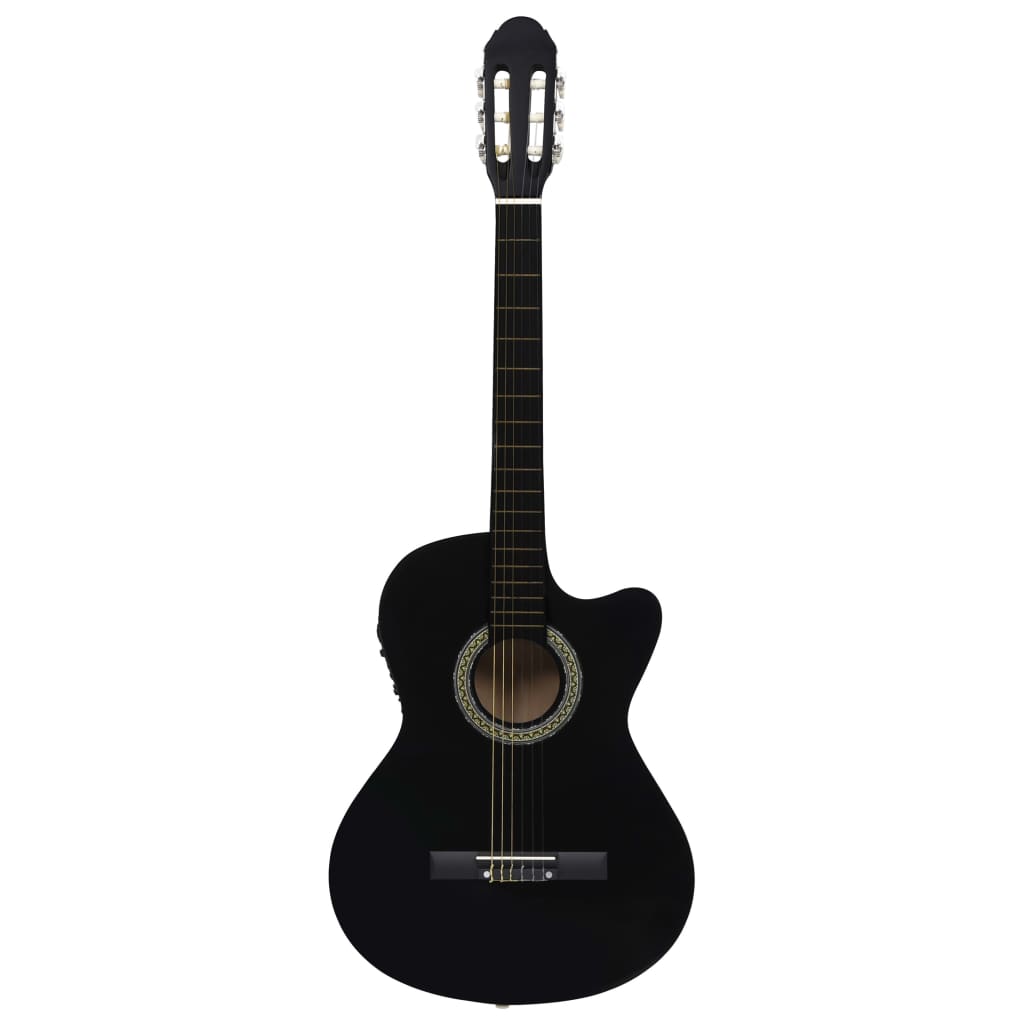 vidaXL Gitara klasyczna z wycięciem, 6 strun i equalizer, czarna